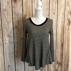Promesa Sweater Top Black & Cream Knit Sz Small
